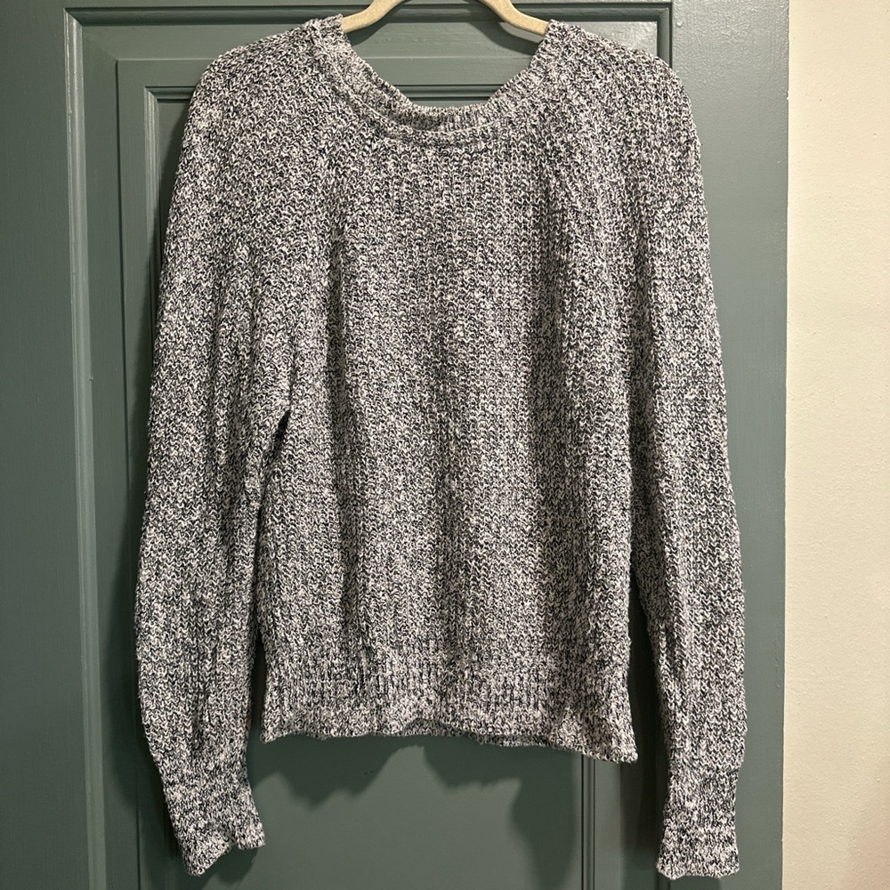 Free People Black & White Knit Sweater Size Small